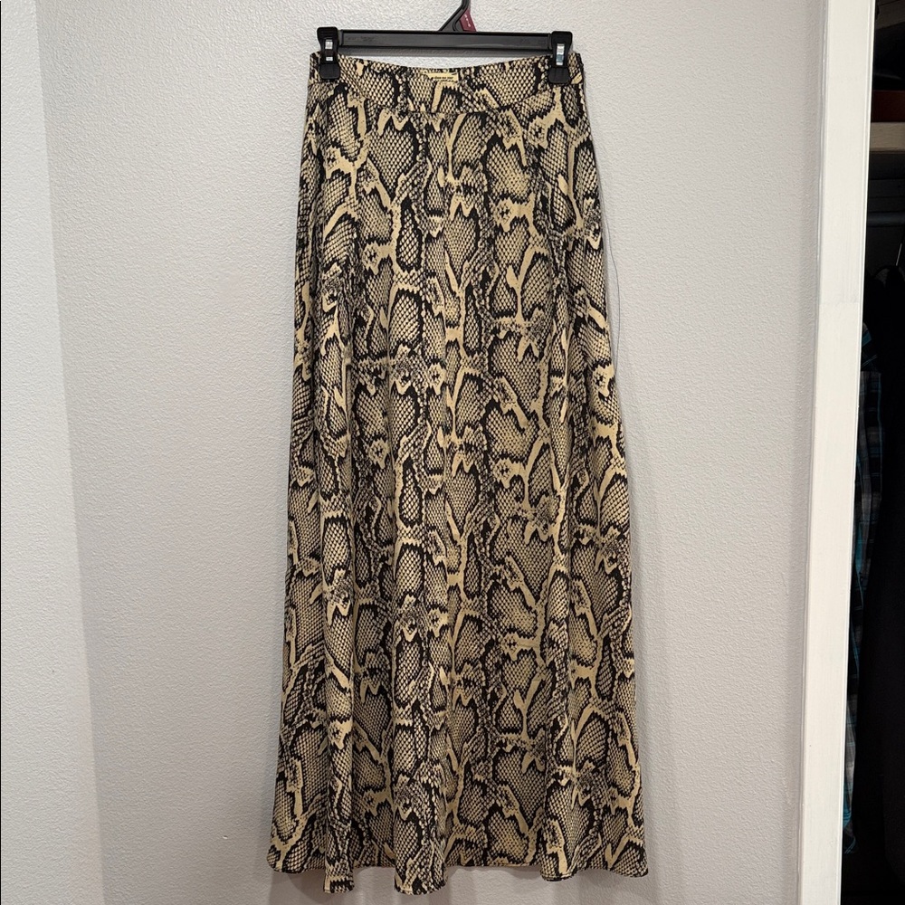 Show Me Your MuMu Beige and Black Snake Maxi Skirt